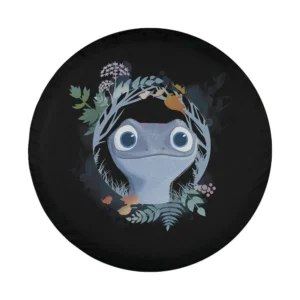 Bruni salamander watercolor forest Disney Frozen 2 design closeup for spare tire cover