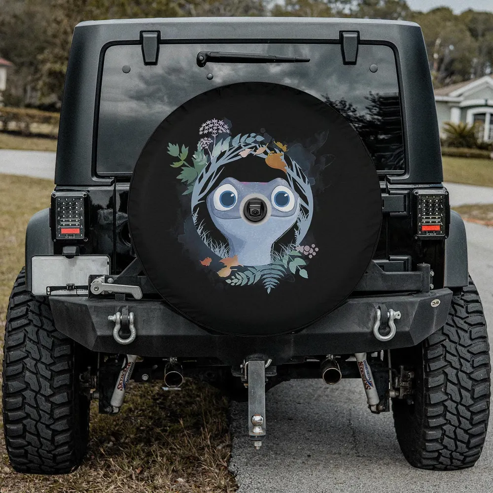 Bruni salamander watercolor forest Disney Frozen 2 spare tire cover with camera hole for SUV