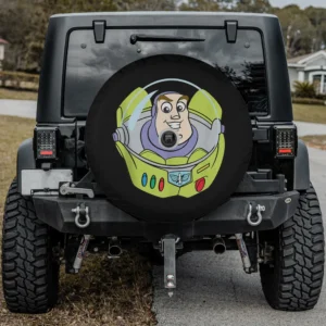 Buzz Lightyear cartoon face space helmet spare tire cover with camera hole