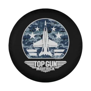 Camo fighter jet and stars Top Gun Maverick design for Mercedes G-Class spare tire cover