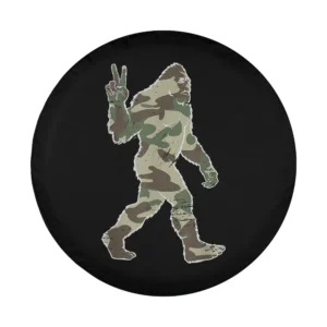 Camo peace sign Bigfoot Sasquatch design for Mercedes G-Class tire cover