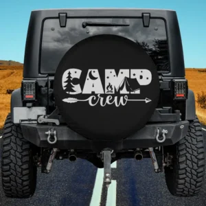 Pine Tree Moon Tent Camp Crew Camping Spare Tire Cover No Camera Hole