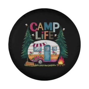Camp Life retro camper trailer camping spare tire cover artwork only