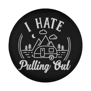 camper trailer mountains camping humor design line art