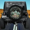 Camper van roof box mountains adventure spare tire cover with no camera hole