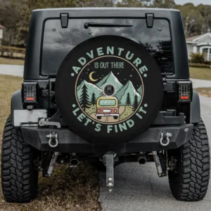 Camper van roof box mountains adventure spare tire cover with camera hole option