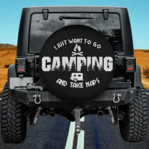 Campfire Camper Trailer Camping Naps Spare Tire Cover No Camera Hole