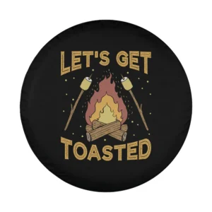 campfire marshmallows let's get toasted design spare tire cover artwork