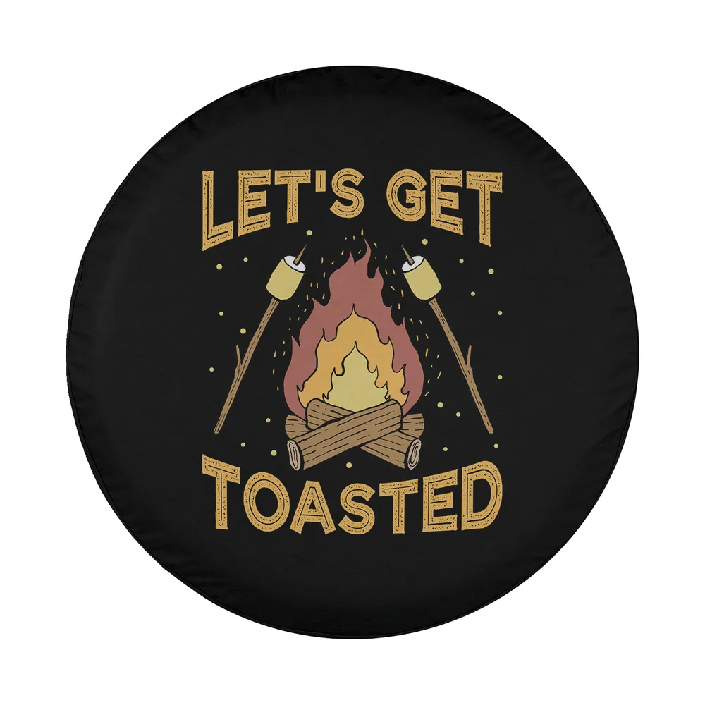 campfire marshmallows let's get toasted design spare tire cover artwork