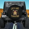 campfire marshmallows let's get toasted spare tire cover no camera hole for Jeep RV