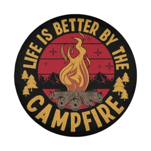 Life is Better by the Campfire mountain sunset camping spare tire cover design only