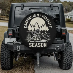 campfire tent forest camping spare tire cover with backup camera hole for SUV and trailer
