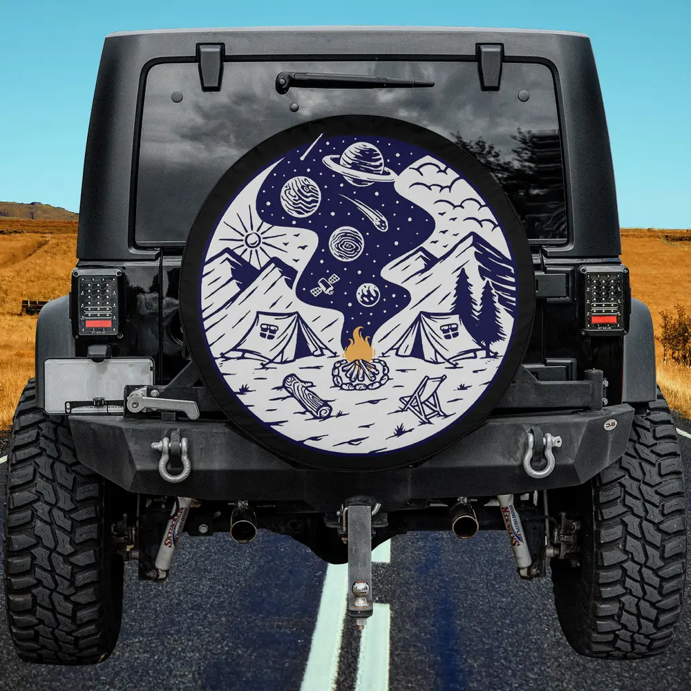 Campfire Mountain Tents Planets Camping Spare Tire Cover No Camera Hole