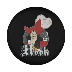 Captain Hook red feather hat mischievous smile cartoon logo design only