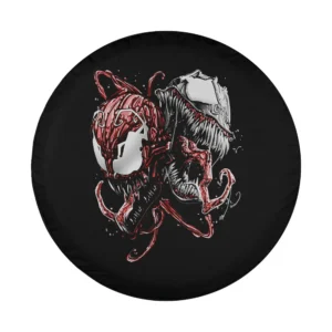 Carnage and Venom Marvel comic design for custom spare tire cover