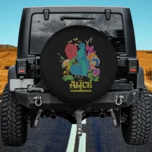 Caterpillar Living Flowers Alice in Wonderland Spare Tire Cover