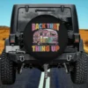 Colorful camper trailer Back That Thing Up camping spare tire cover no camera hole