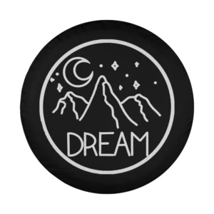 crescent moon mountain dream camping spare tire cover design only