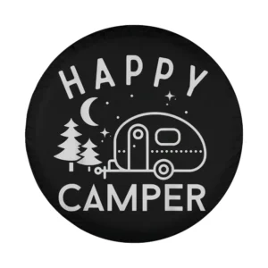 crescent moon pine trees camper trailer design art for camping spare tire cover