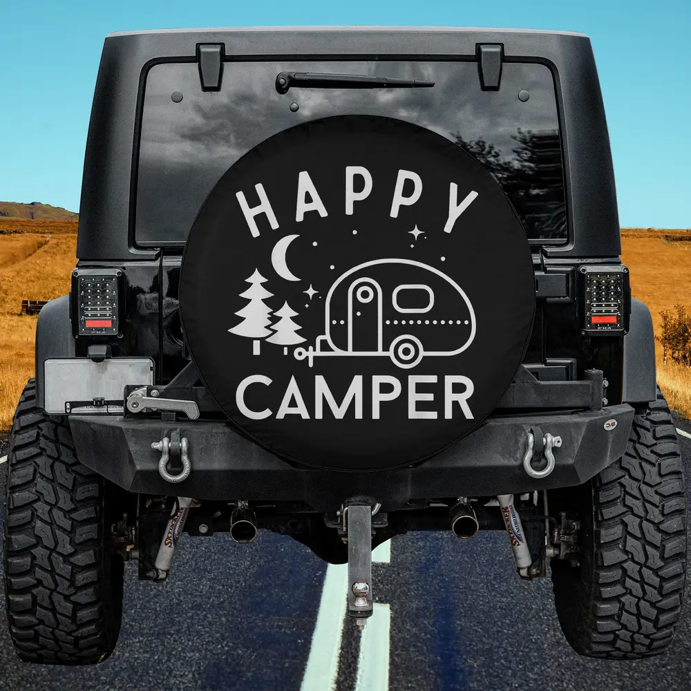 crescent moon pine trees camper trailer spare tire cover no camera hole for Jeep RV SUV