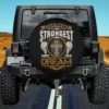 Cross and angel wings god made strongest dream spare tire cover no camera hole for Jeep RV