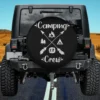 Crossed Arrows Campfire Hiking Icons Camping Crew Spare Tire Cover No Camera Hole