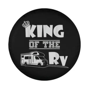 crown king rv camper graphic spare tire cover design with crown and RV graphic