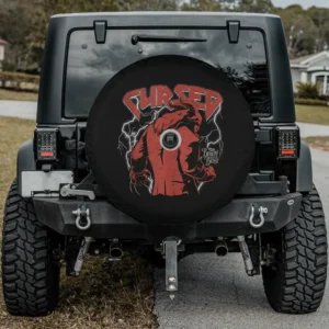 Cursed Beast with lightning Disney Beauty and the Beast spare tire cover with camera hole