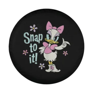 Daisy Duck Snap to it pink bow flowers cartoon design for spare tire cover