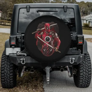 deadpool double katana wolverine claw poster spare tire cover with camera hole