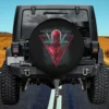 Deadpool Maximum Effort triangle vintage spare tire cover with no camera hole for Jeep