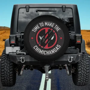Deadpool Wolverine claw slash chimichangas spare tire cover no camera hole for Jeep