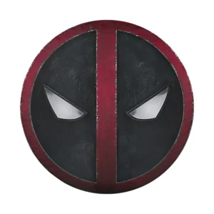 Deadpool Wolverine belt buckle face logo design only spare tire cover closeup
