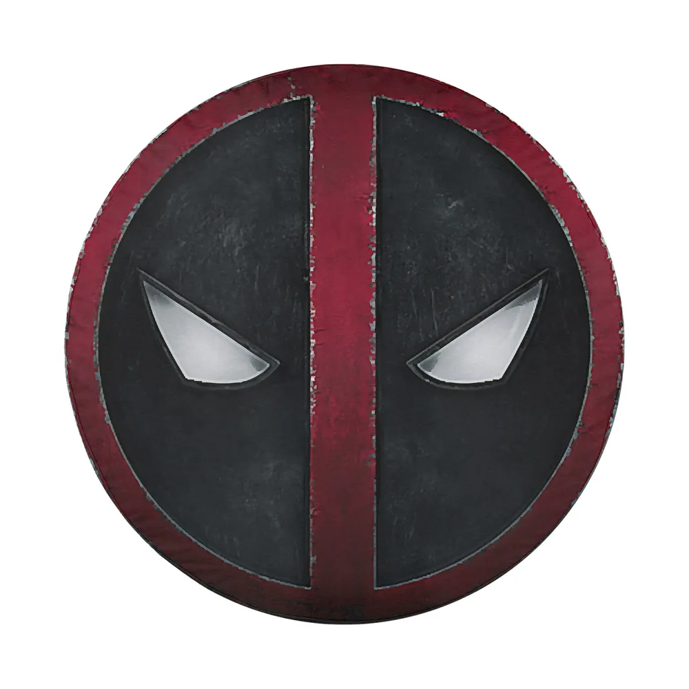 Deadpool Wolverine belt buckle face logo design only spare tire cover closeup