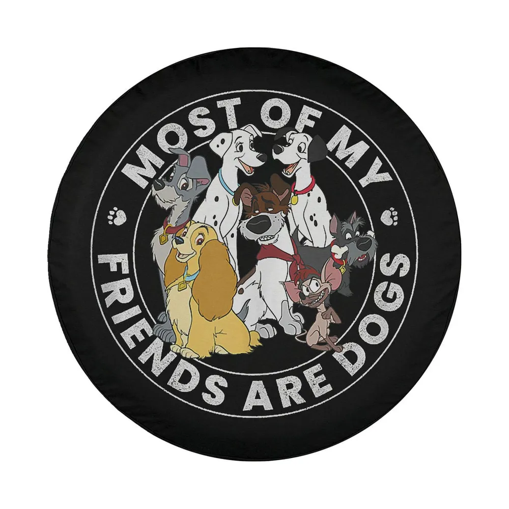 Disney classic group animated dog friends design for spare tire cover
