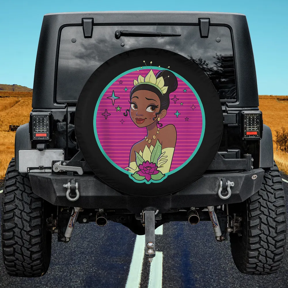 80s glamour portrait lotus disney princess tiana spare tire cover no camera hole