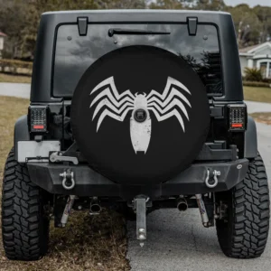 distressed claw venom logo marvel comics spare tire cover with backup camera hole