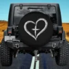 Distressed heart cross Christian spare tire cover for Mercedes G-Class without camera hole