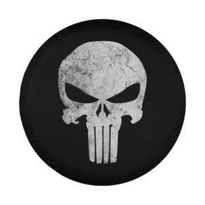Distressed Punisher skull Marvel Comics spare tire cover graphic design only