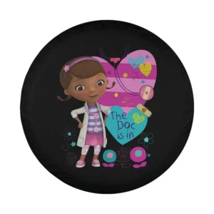Doc McStuffins purple heart doctor Disney design spare tire cover closeup
