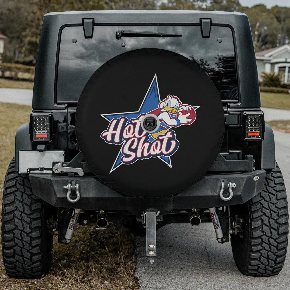 donald duck basketball star hot shot spare tire cover with backup camera hole option
