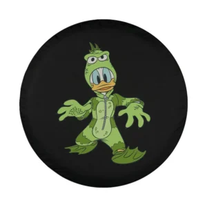 donald duck in green monster costume cartoon design for spare tire cover