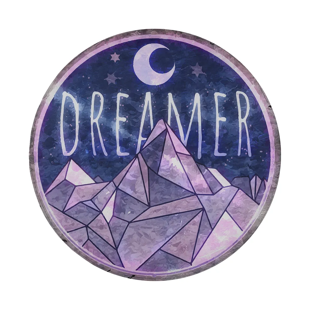 Dreamer crescent moon geometric mountain camping spare tire cover design only