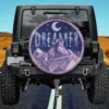 Dreamer crescent moon geometric mountain camping spare tire cover with no camera hole