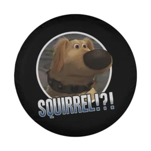 Dug dog portrait SQUIRREL!? text Up movie tire cover design only