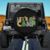 fall leaves lantern tree camping spare tire cover with no camera hole for Jeep, RV, SUV