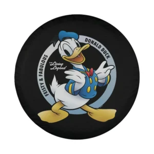 feisty fabulous living legend donald duck disney 90th anniversary tire cover artwork