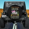Flamingo camper wine glass camping spare tire cover no camera hole for Jeep RV