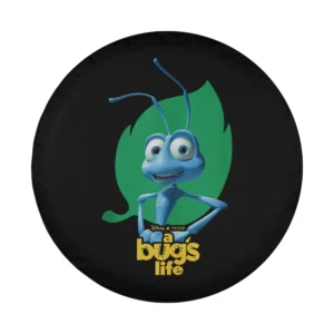 Flik green leaf Bugs Life logo design on spare tire cover for Disney Pixar fans