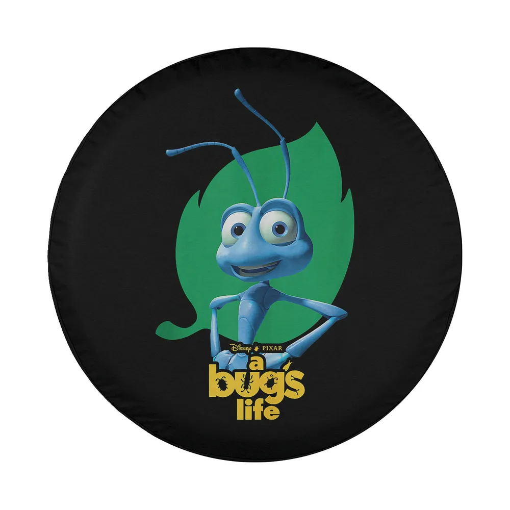 Flik green leaf Bugs Life logo design on spare tire cover for Disney Pixar fans